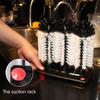 3pcs Brush Head Set Water Bottle Cleaning Brush Glass Cup Washer With Suction Base 3 Head Bristle Brush For Beer Cup Long Leg