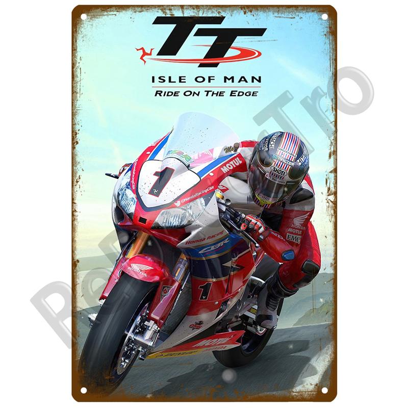 TT Races Vintage Wall Poster Vintage Retro Wall House Restaurant Decoration Plaque Metal Wall Decor Art Metal Sign Tin Sign ISLE