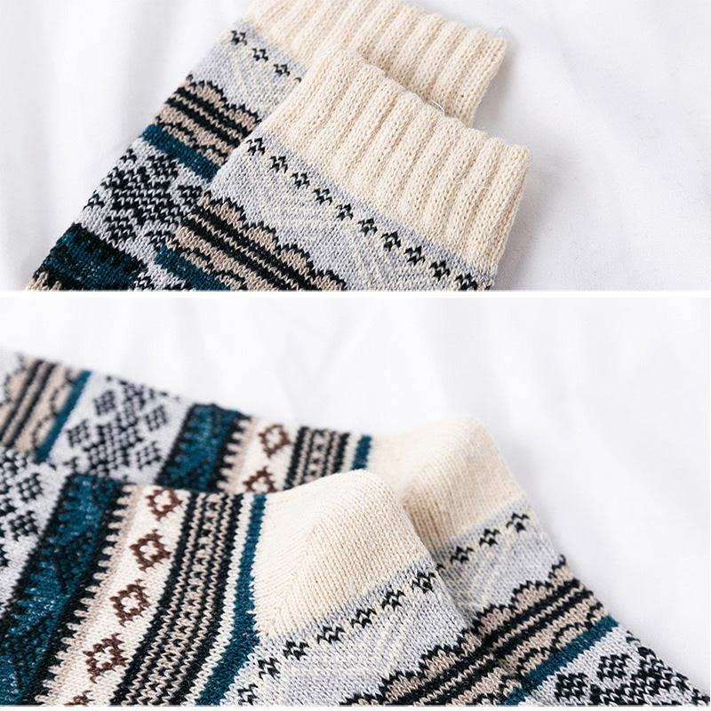5 пар зимних мужских носков, утепленные носки из овечьей шерсти, теплые мужские носки в стиле ретро, ​​красочные модные мужские носки высокого качества