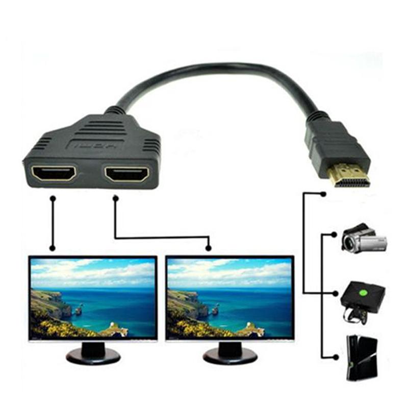 Мужчина разветвителя кабеля HDMI к двойному адаптеру разветвителя HDMI 2 женский Y в светодиоде HDMI Hd
