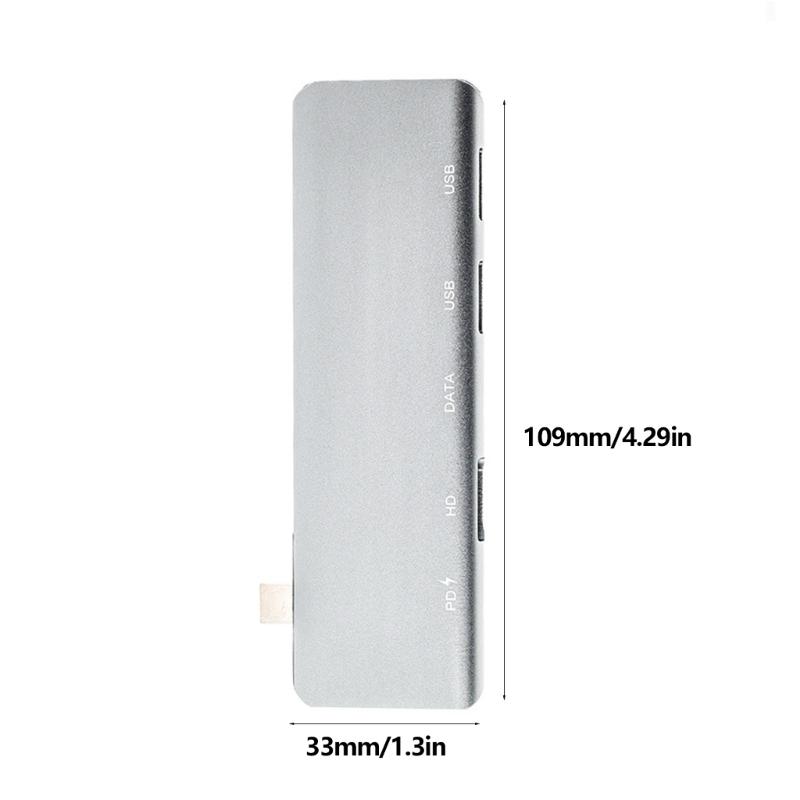 Многопортовые USB-C адаптеры 100 Вт Быстрая зарядка Выход HDTV Металлический корпус Для компьютерных аксессуаров