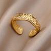 Opening Rings for Women Stainless Steel Gold Color Geometric Ring Fashion Simple Party Christmas Jewelry Gift