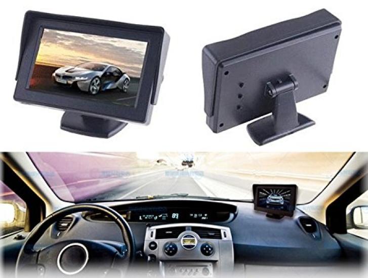 Inch Mini LCD Direct Power Backup Camera Control Compatible with Both 12V and 24V A0161 4.3 On-dash Monitor, Supply, Input,