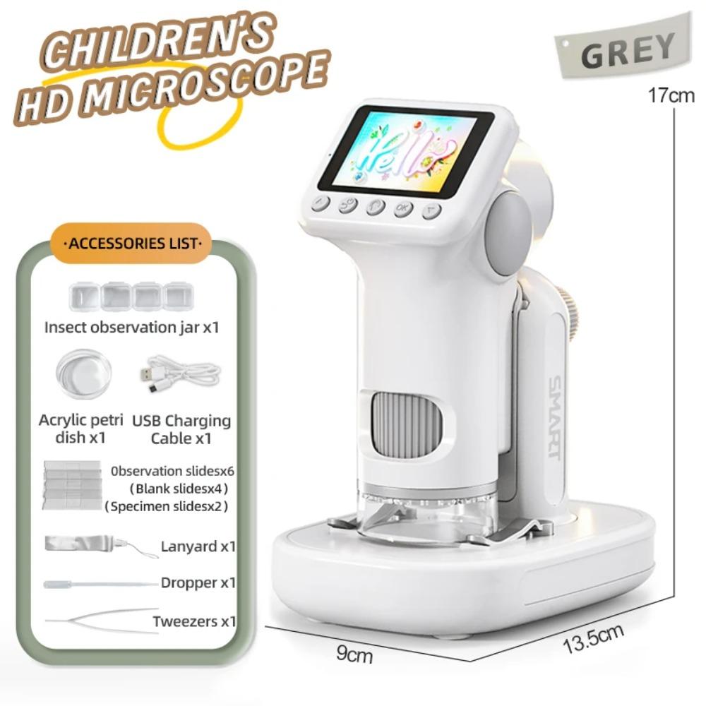 1600X Handheld Microscope 2 Inch Screen Children Magnifier Lens Mini Portable Electronic Microscopes Support Camera Photoes P02