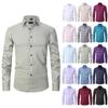 Men's Spring And Autumn Business Solid Casual Lapel Long Sleeve Shirt