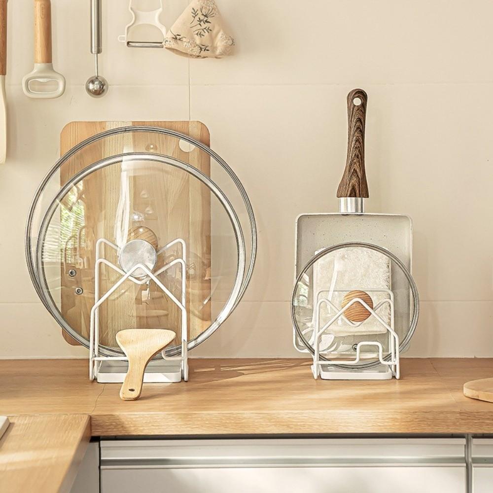 Multi Layer Kitchen Storage Rack Hollow Design Cutting Board Holder New Pan Lid Organizer  Kitchen