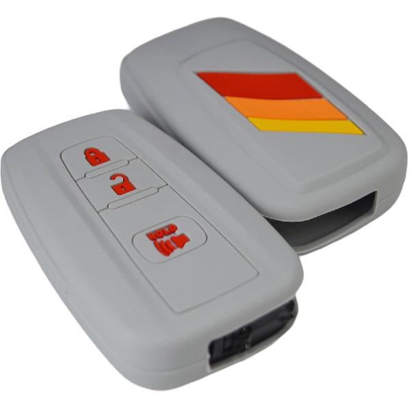 Silicone Sport Racing Stripes /// Trimed Key Fob Cover for Toyota TRD 4Runner Corolla GR RAV4 Highlander Racing Sport Performance 3 Buttons Remote