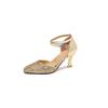 Gold Black Women Sandals High Heel Small Big Size 32 43