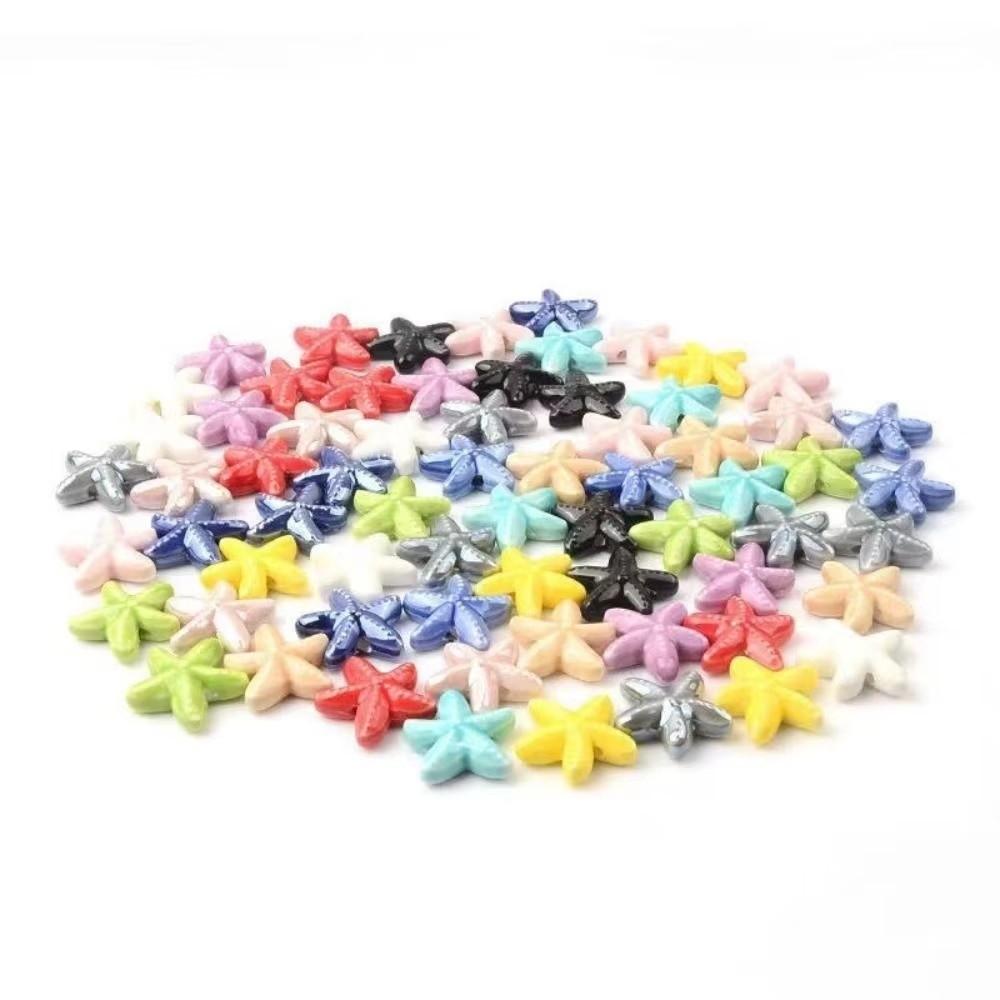 Starfish Shape Starfish Beads Ceramic Material Large Hole Beads Ceramic Beads Earrings Making