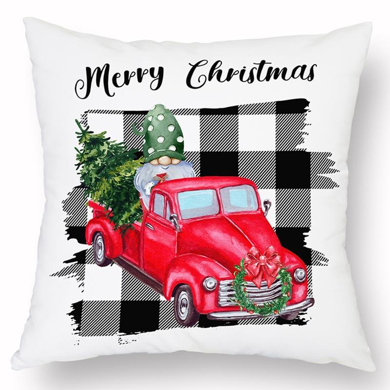 Новая Рождественская Льняная Наволочка с Принтом Домашний Диван Гостиная Праздничная Грязеотталкивающая Подушка