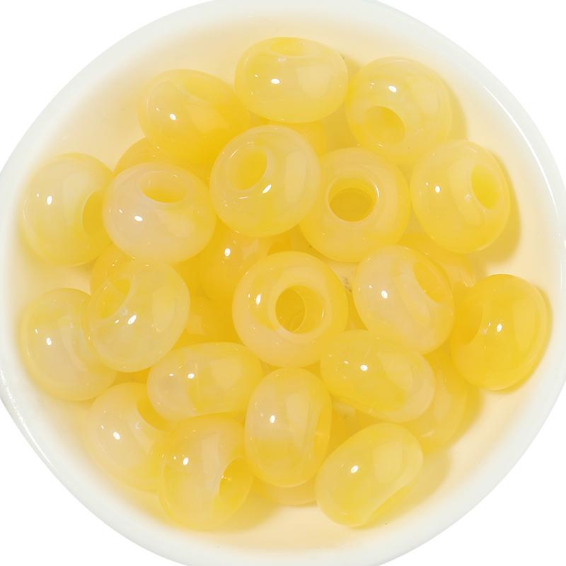 50pcs/lot Colorful Round Acrylic Beads Big Hole Loose Spacer Beads For Jewelry Making DIY Necklaces Bracelets Accessories