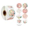 About 500pcs Thank You Stickers Autumn Floral Seal Labels Round Label for Package Personalized Decoration Stationery Sticker