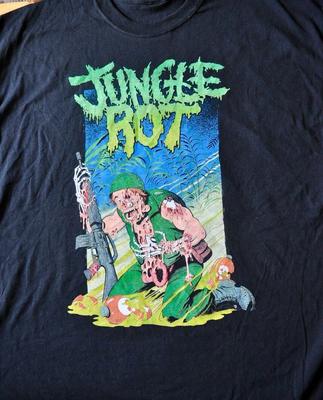 Jungle rot Хлопок Классическая Все размеры Унисекс Черная футболка BO1075 Унисекс Футболка