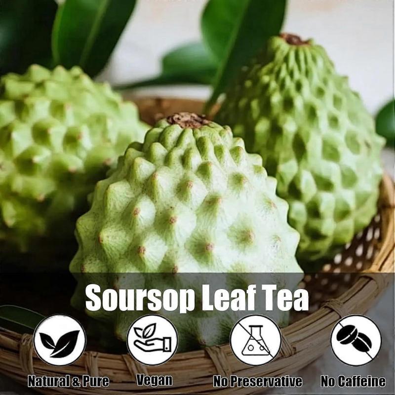 40 Premium Soursop Graviola Leaf Tea Bags, 100% Natural and Pure from Soursop Leaves, Handmade, Made With Natural Materials-Corn Fiber Tea Bag less