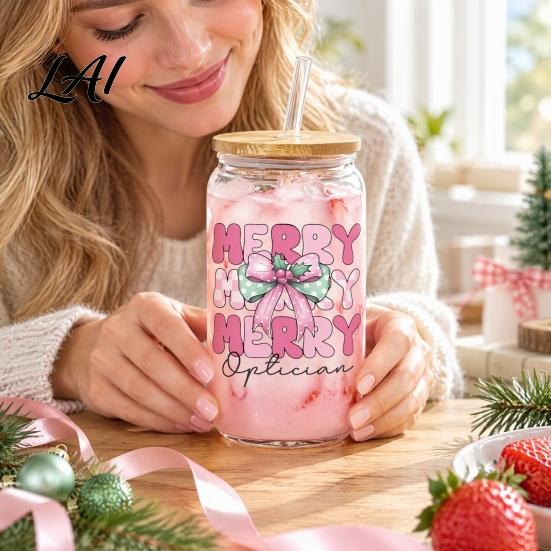 Waterproof Adhesive Labels Christmas UV Cup Transfer Stickers DIY Cute Pattern Transfers Labels Decorative Decals for Crafting Personalized