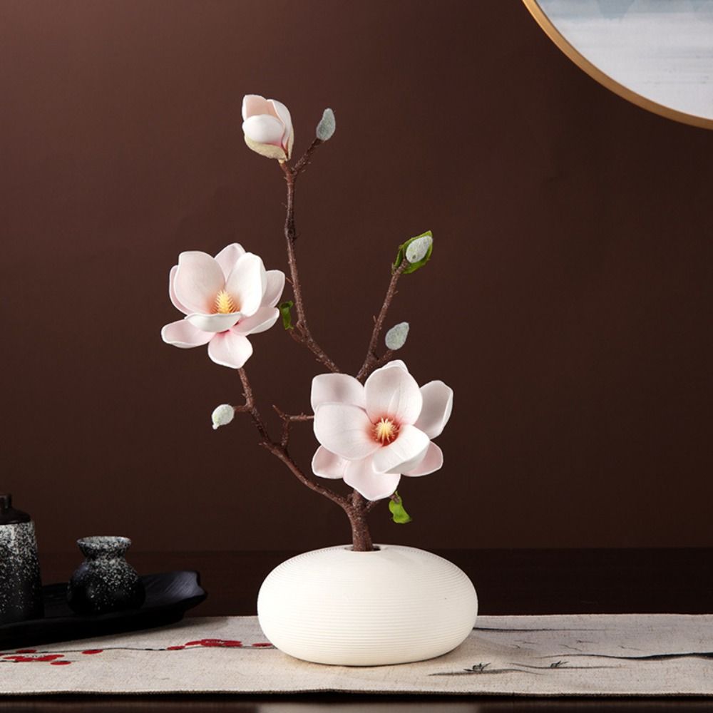 High Quality Simulation Big Magnolia Luxury Fake Flowers Artificial Magnolia Flower Wedding