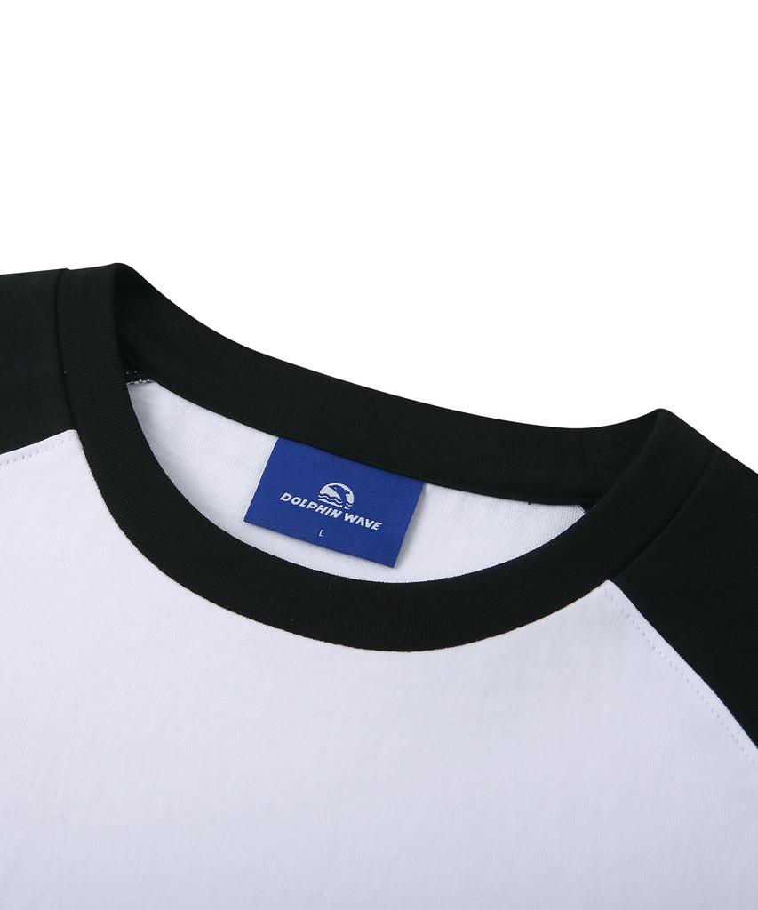 DOLPHIN WAVE APPAREL Dolphin Silicone Print Raglan Short Sleeve T-Shirt Black