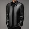 Leather Leather Jacket Men's Goat Leather Business Casual Lapel Middle-aged Dad Autumn Leather Jacket Jacket