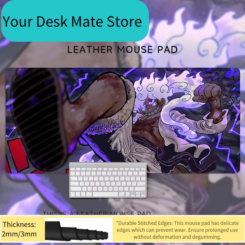 Large Size Anime Twodimensional Office Computer Desk Workstation Desk Keyboard Pad One Piece Luffy speed Leather Mouse Pad