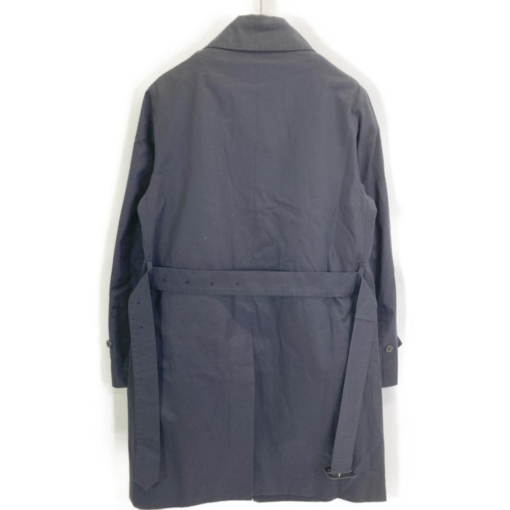 MACKINTOSH № YG Пальто тренч темно-синего цвета с подкладкой из твида Харрис 36 Темно-синий Б/у