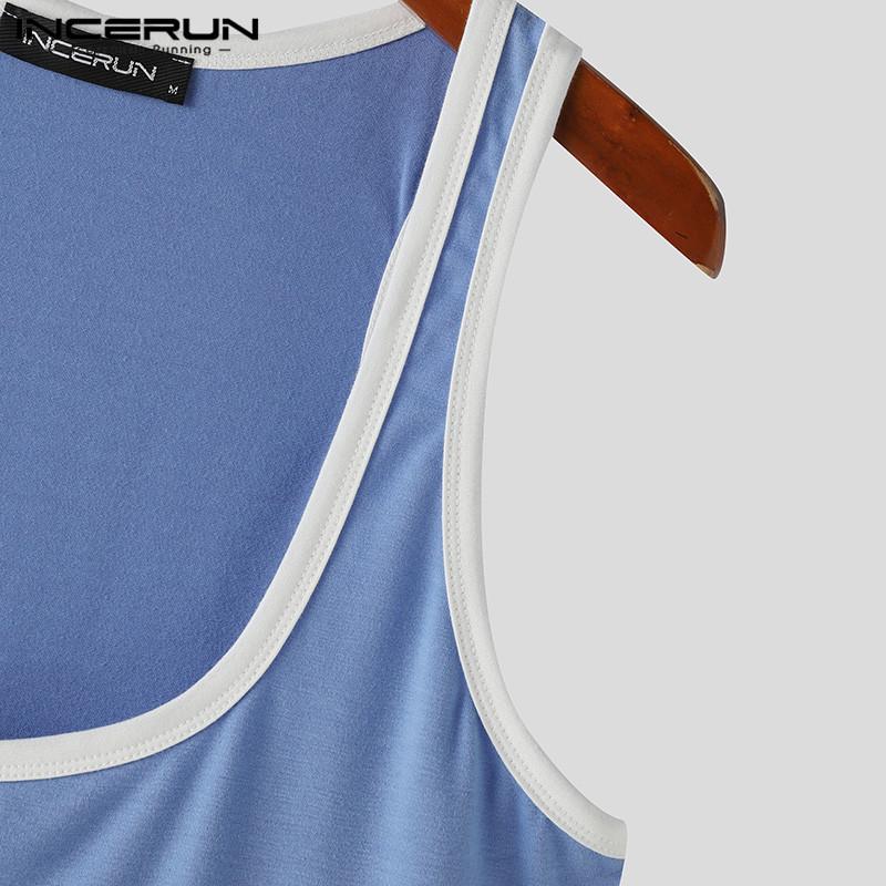 INCERUN Мужские повседневные майки без рукавов с низким вырезом и U-образным вырезом для спортзала, жилеты