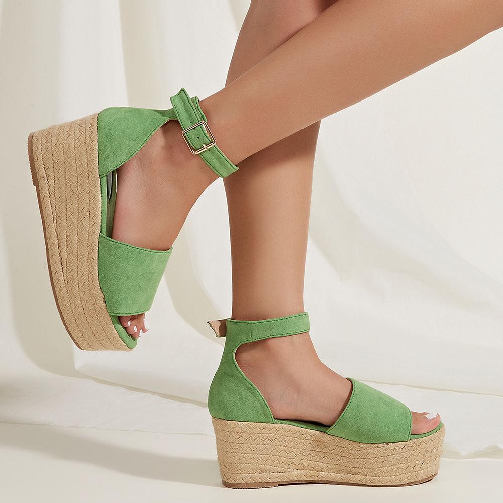 Новые эспадрильи на платформе с танкеткой, летние модные удобные офисные женские пляжные туфли