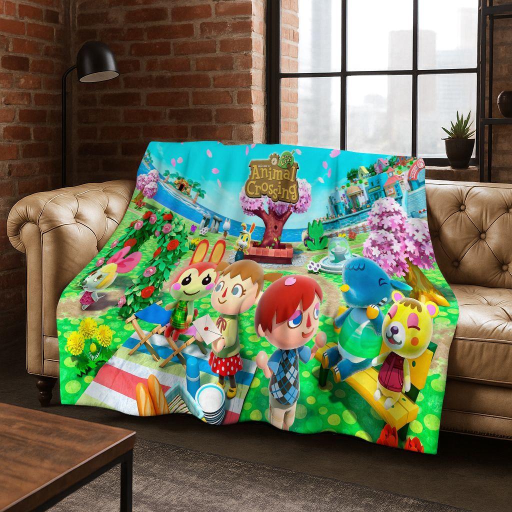 Мультяшное фланелевое одеяло Animal Crossing Wild World, Уютное мягкое плед-покрывало для дома, спальни, кровати, дивана, пикника, Подарок для детей
