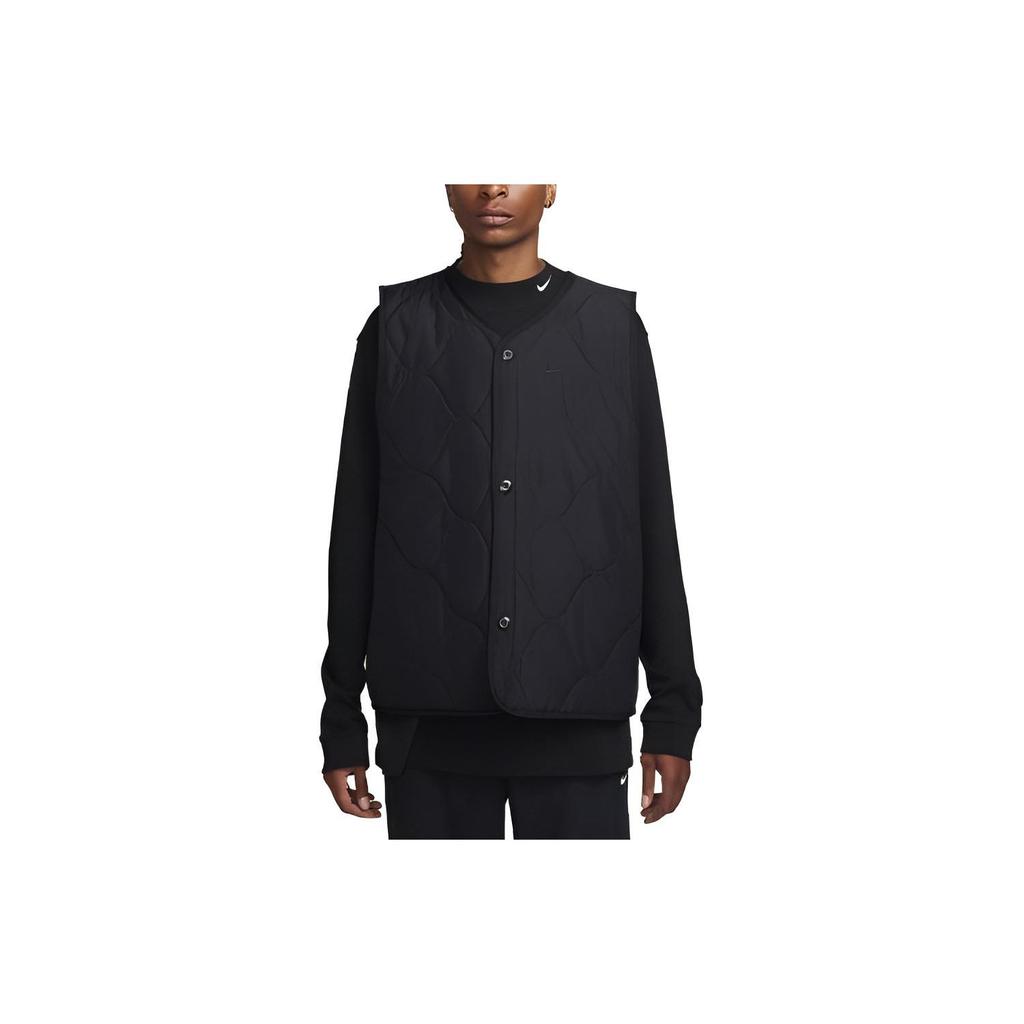Nike Pure Color Logo Single-Breasted Casual Vest Men Outerwear Black DX0890-010