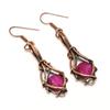 Ruby Earrings Gemstone Jewelry,  999 Copper Wire Wrapped Handmade Earrings, Latest Design Jewelry