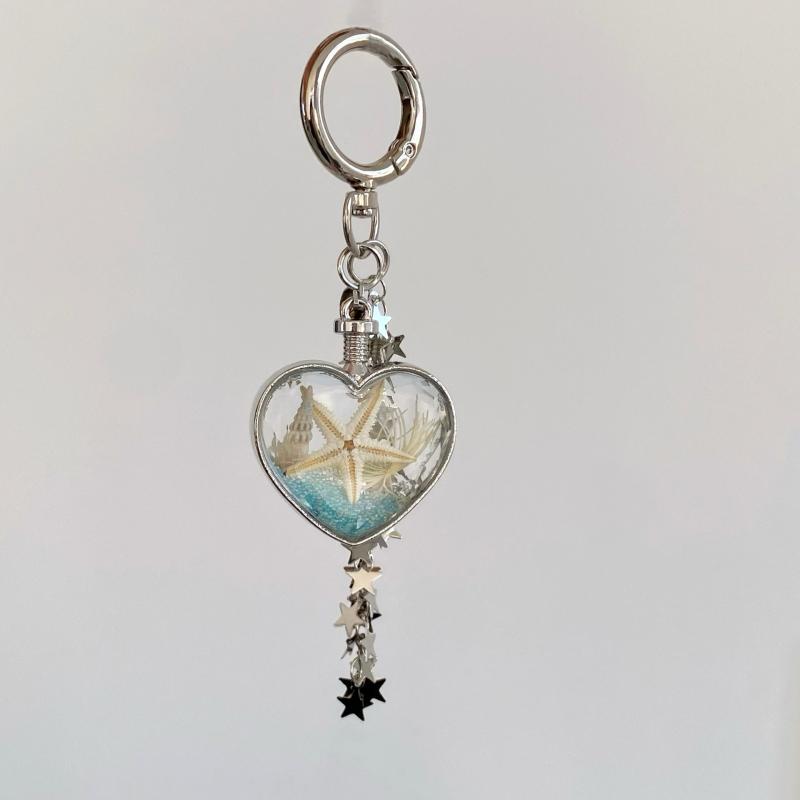 Стиль Y2K Летний Океан Сердце Брелок Ins Стиль Эстетичный Брелок Милый Девичий Ключ Корд Модный Подвеска для Сумки Подарки