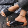 Fashion Summer Med Heels Slippers Women 2024 Open Toe Platform Beach Shoes Woman Outdoor Non-Slip Wedges Sandals Light Casual Flip Flops