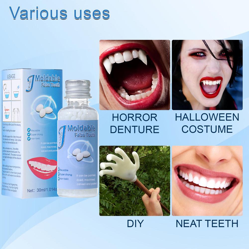 60ml Resin Tooth Repair Granules Moldable Temporary Filling Gaps Broken Teeth Makeup Denture Adhesive Falseteeth Solid Glue