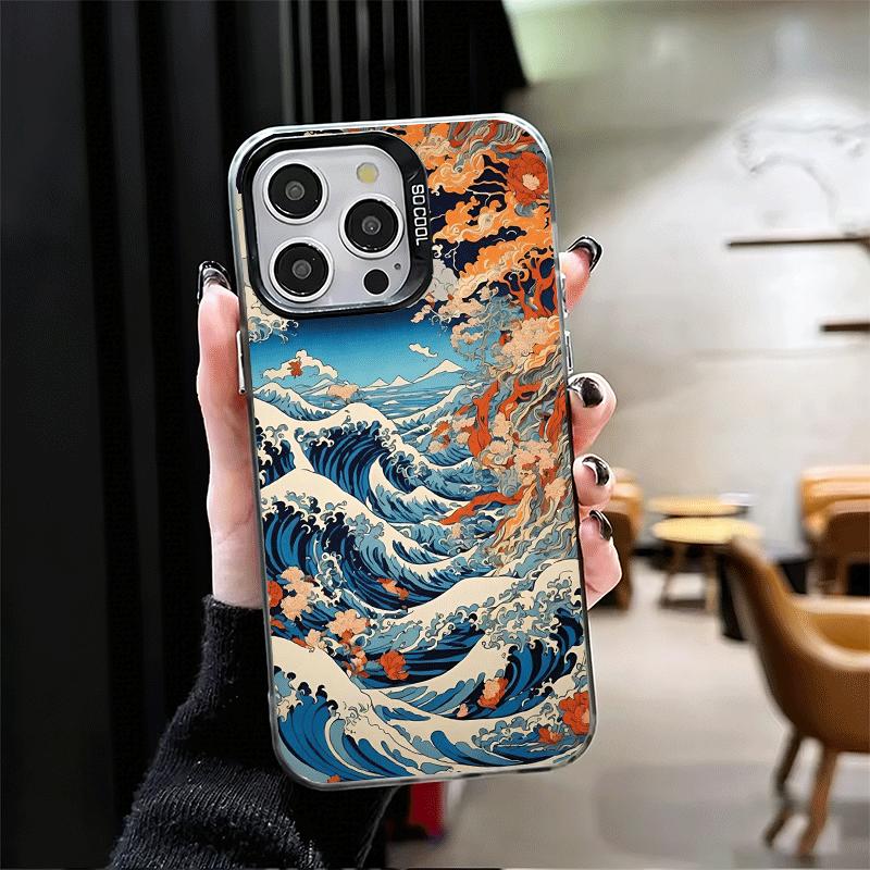 Японская волна Канагава Серфинг Мягкий чехол для телефона для iPhone 15 16 17 Pro Max 17Air 16E 14 Plus 13 12 Mini Ударопрочный задний чехол
