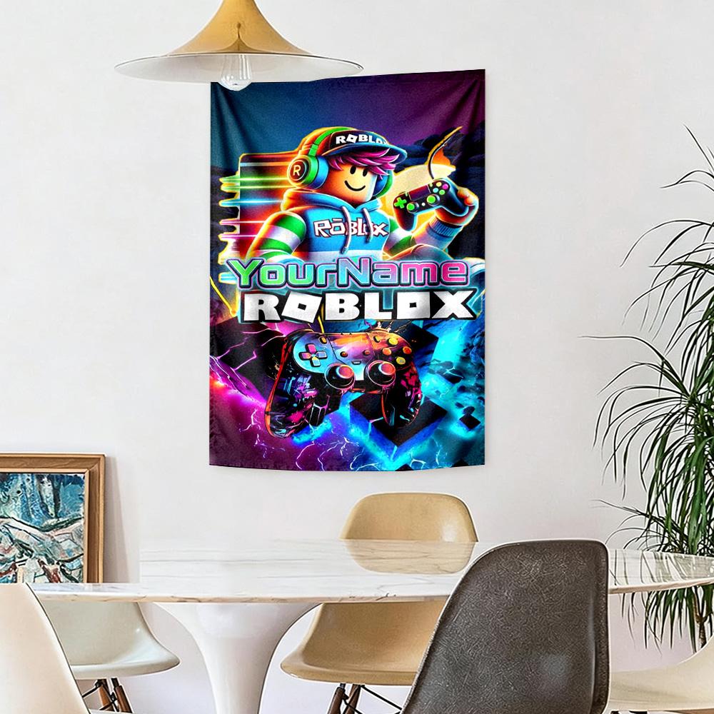 Roblox Индивидуальный Декор Стены с Вашим Именем Гобелен Арт Для Памяти Питомца День Рождения Свадебная Вечеринка Фон Семейный Подарок