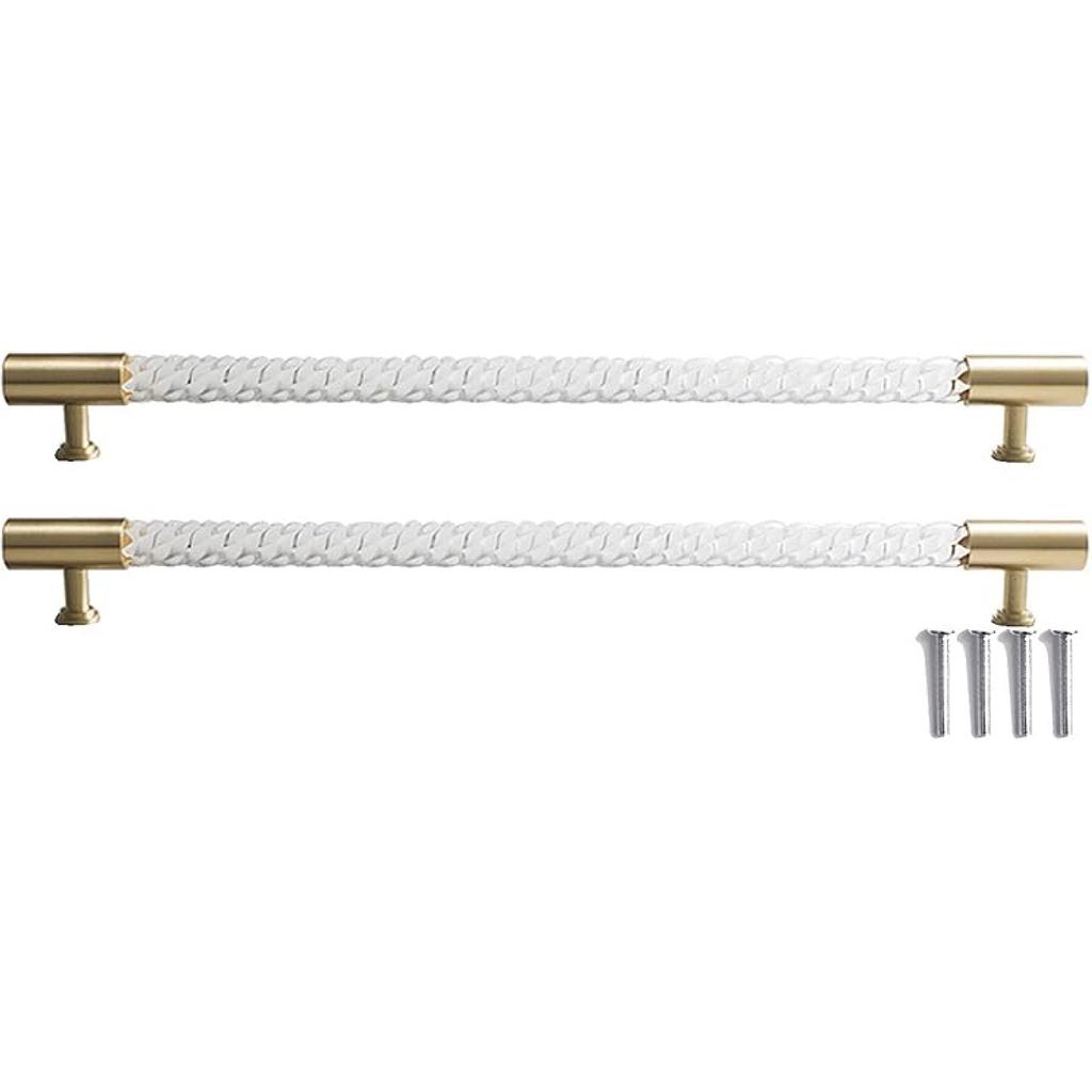 2 шт. Золотые мебельные ручки, прозрачные акриловые латунные мебельные ручки, Т-образная ручка для кухонной двери, шкафа, ящика комода, ручки-скобы, отверстие