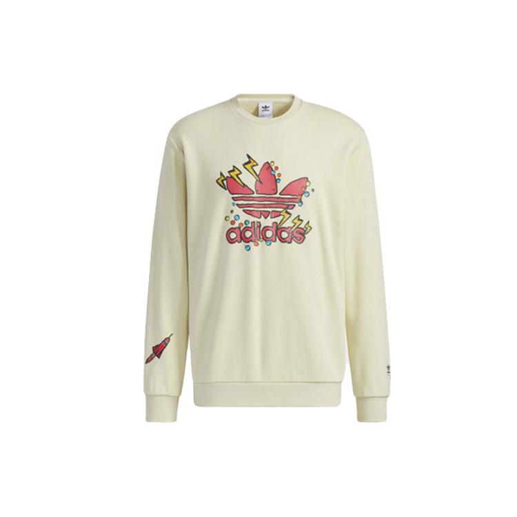 adidas Оригиналы Коллекция Fangtastic Толстовки Мужские Песчаная буря Почва Круглый вырез Умеренный Обычный H09183
