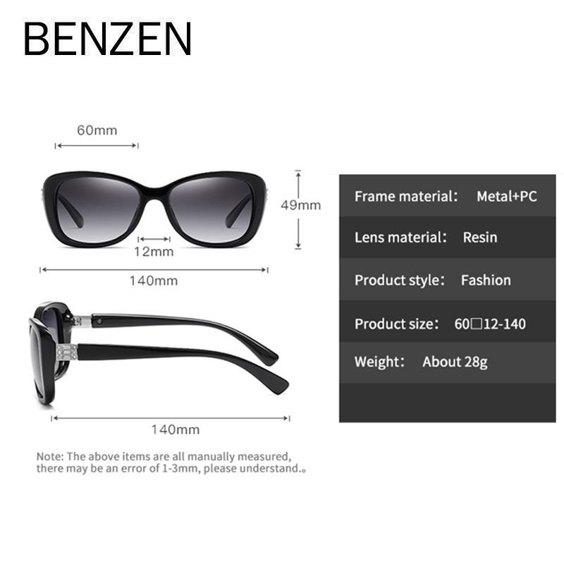 Поляризованные солнцезащитные очки BENZEN для женщин, элегантные солнцезащитные очки, женские винтажные женские очки с защитой от ультрафиолета, 6737B
