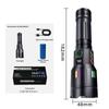 High-power Bright LED Flashlight Outdoor Multifunctional Flashlight USB Charging Telescopic Zoom Long-distance Flashlight
