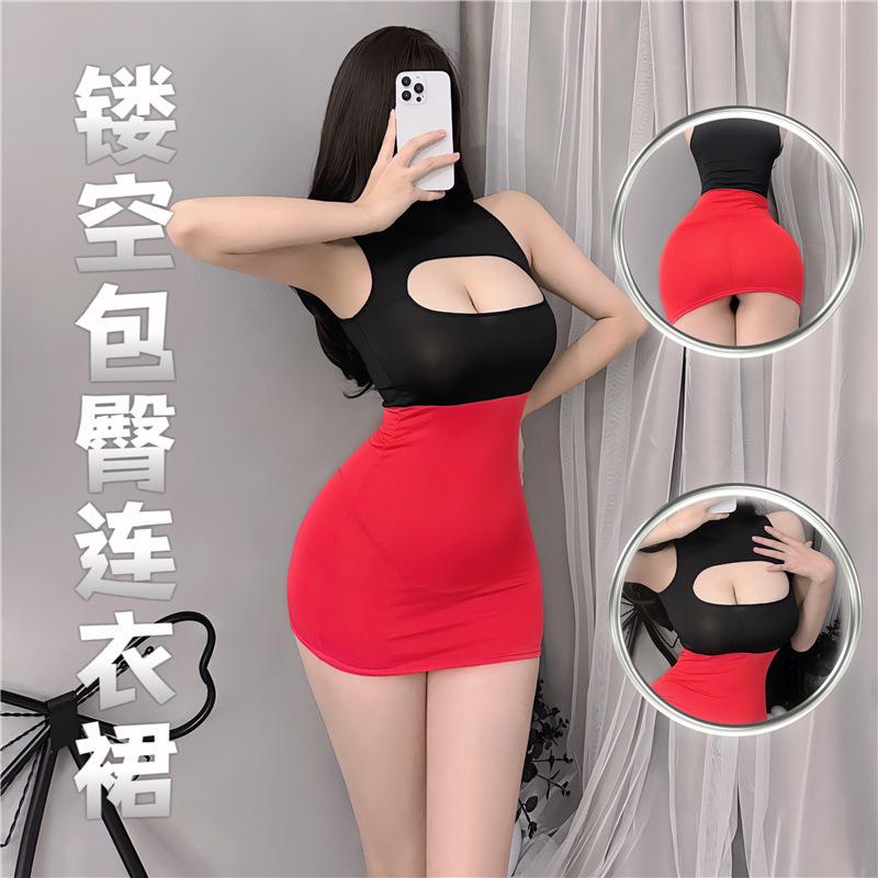 Sexy lingerie hot hollow temptation uniform tight secretary hip skirt uniform temptation