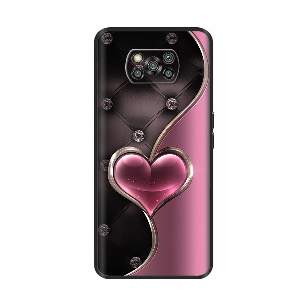 Для чехла Poco X3 Pro Чехол с бабочкой и сердцем из мягкого жидкого силикона Полная защита Чехлы для Xiaomi Poco X3 NFC Чехол для Poco X3 PocoX3
