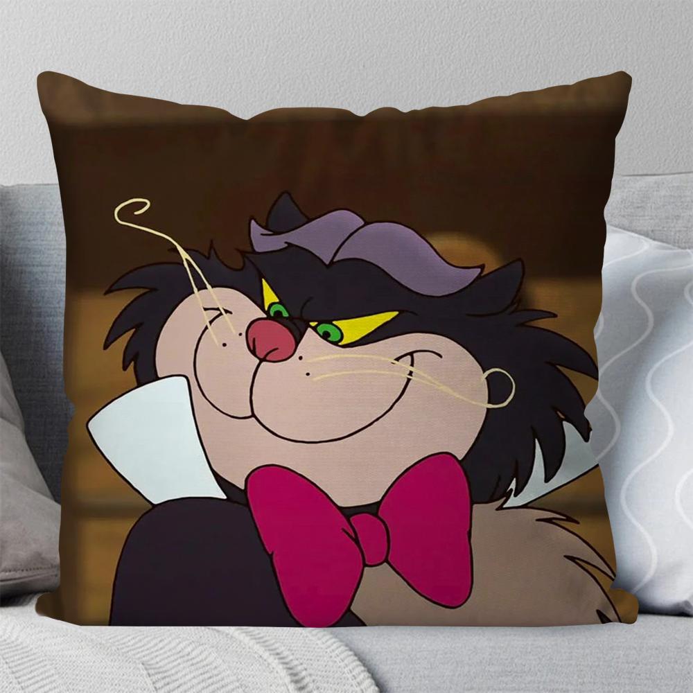Мультяшная Милая Наволочка для Подушки с Котом Люцифером Квадратная Подушка Спальня Диван Отдых Комфортная Подушка Автомобиль Гостиная Домашнее Украшение 40X40