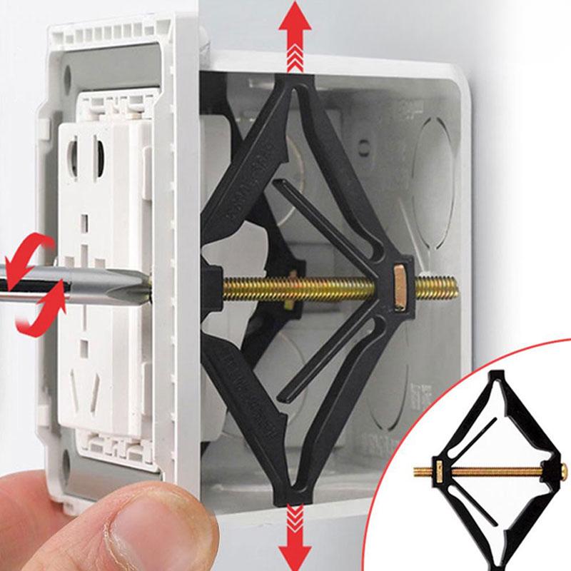 10PCS 86mm Wall Mount Switch Box Repair Tool, Switch Cassette Repairer with Support Rod, Electrician Accessory