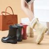 Fashion women's rain shoes comfortable and non-slip women's rain boots lightweight medium tube women's rubber shoes flat water shoes
