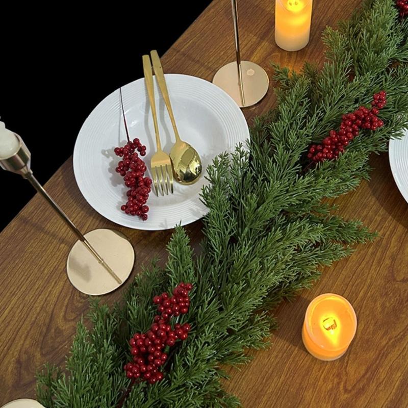 Realistic Faux Greeneries Christmas Decoration Flexible Evergreen Rattan For Indoor Outdoors Festival Setting