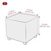 Jacquard Square Ottoman Stool Cover Solid Color Elastic Footrest Slipcover All-inclusive Anti-dirt Footstool Cover for Bedroom