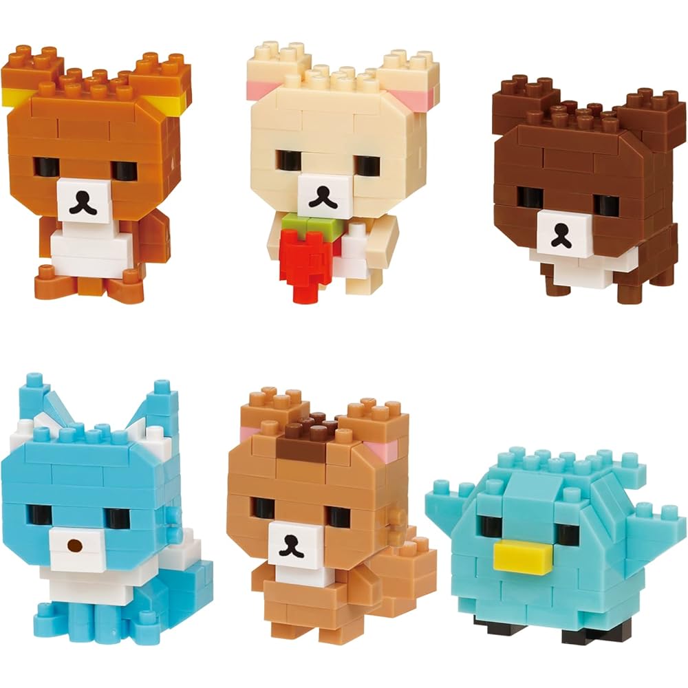 Kawada Nanoblock Мини Рилаккума Том. Набор из 2 коробок 6 штук Коллекционные строительные блоки