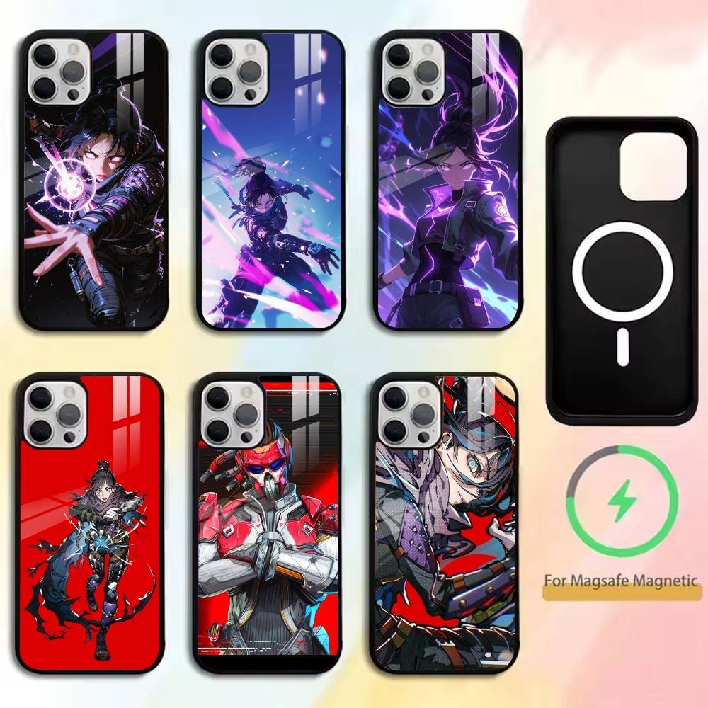 Apex Legends Чехол для телефона для iPhone17,16,15,14,13,12,11 Plus,Pro Магнитный с беспроводной зарядкой Magsafe