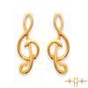 [A0371] - Позолоченные серьги «Скрипичный ключ»
