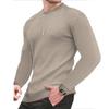 Men's Fashion Waffle Pullovers Long Sleeve O-Neck Solid Color Soft Comfortable Skin-friendly Slim Male Tops