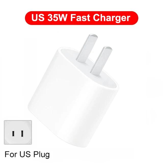 PD 35 Вт Быстрое зарядное устройство USB C для Apple iPhone 15 14 13 12 11 16 Pro Max Быстрая зарядка Кабель USB Type C для зарядки iPhone 16 Зарядное устройство